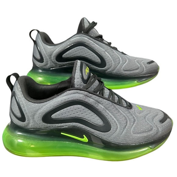 Nike Air Max 720 – Grey Mesh with Neon Green Sole (Size 9, Pre-Loved) - Picture 1 of 6